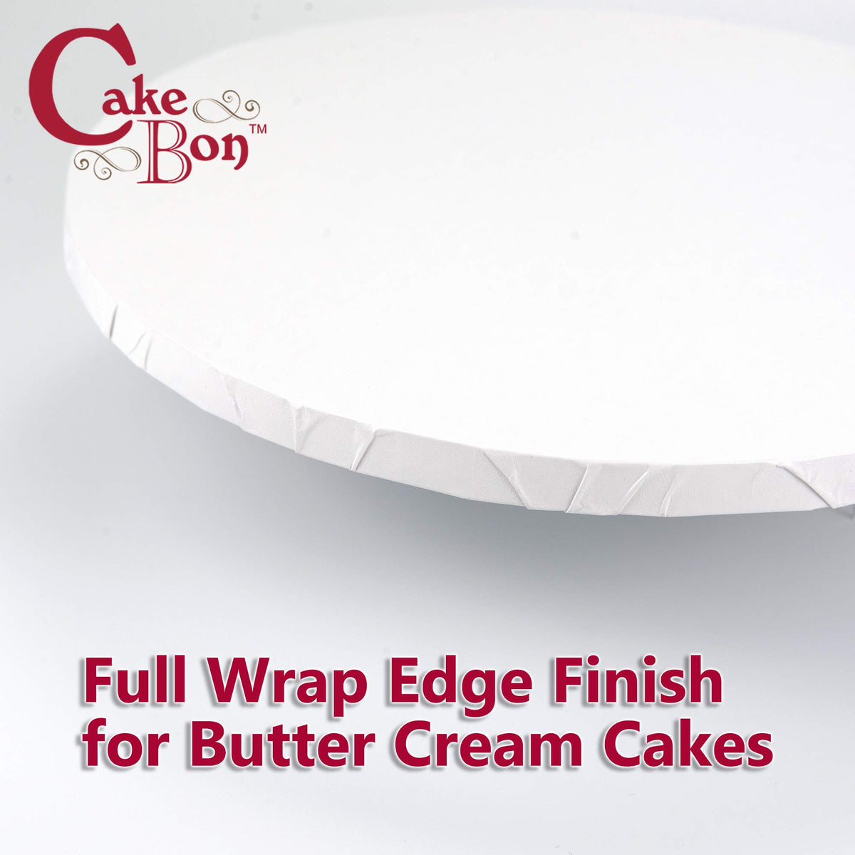 Cakebon square cake drum highlights easy transport and durable construction.