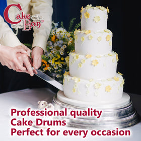Cakebon square drum demonstrates tier pairing with 10 and 12 inch sizes.