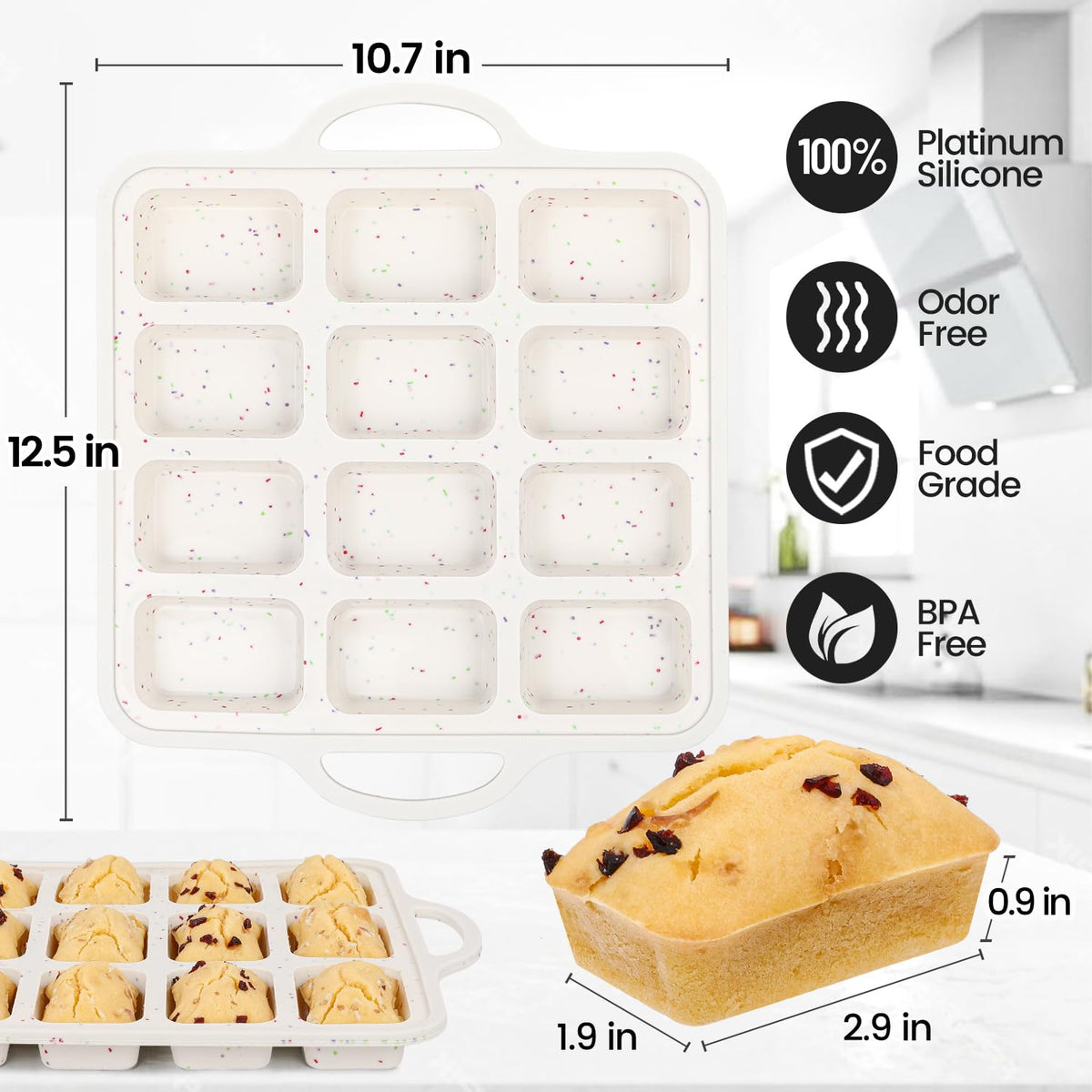 CAKETIME BPA-free nonstick loaf pan demonstrates easy food release and simple cleanup.