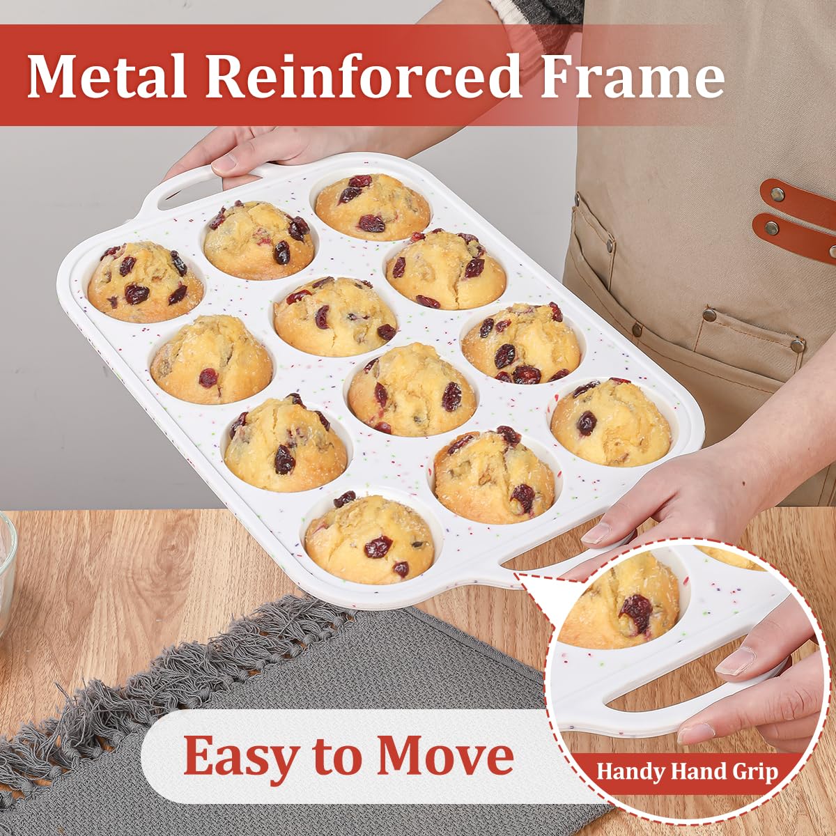 CAKETIME dishwasher-safe muffin pan for convenient after-bake cleanup