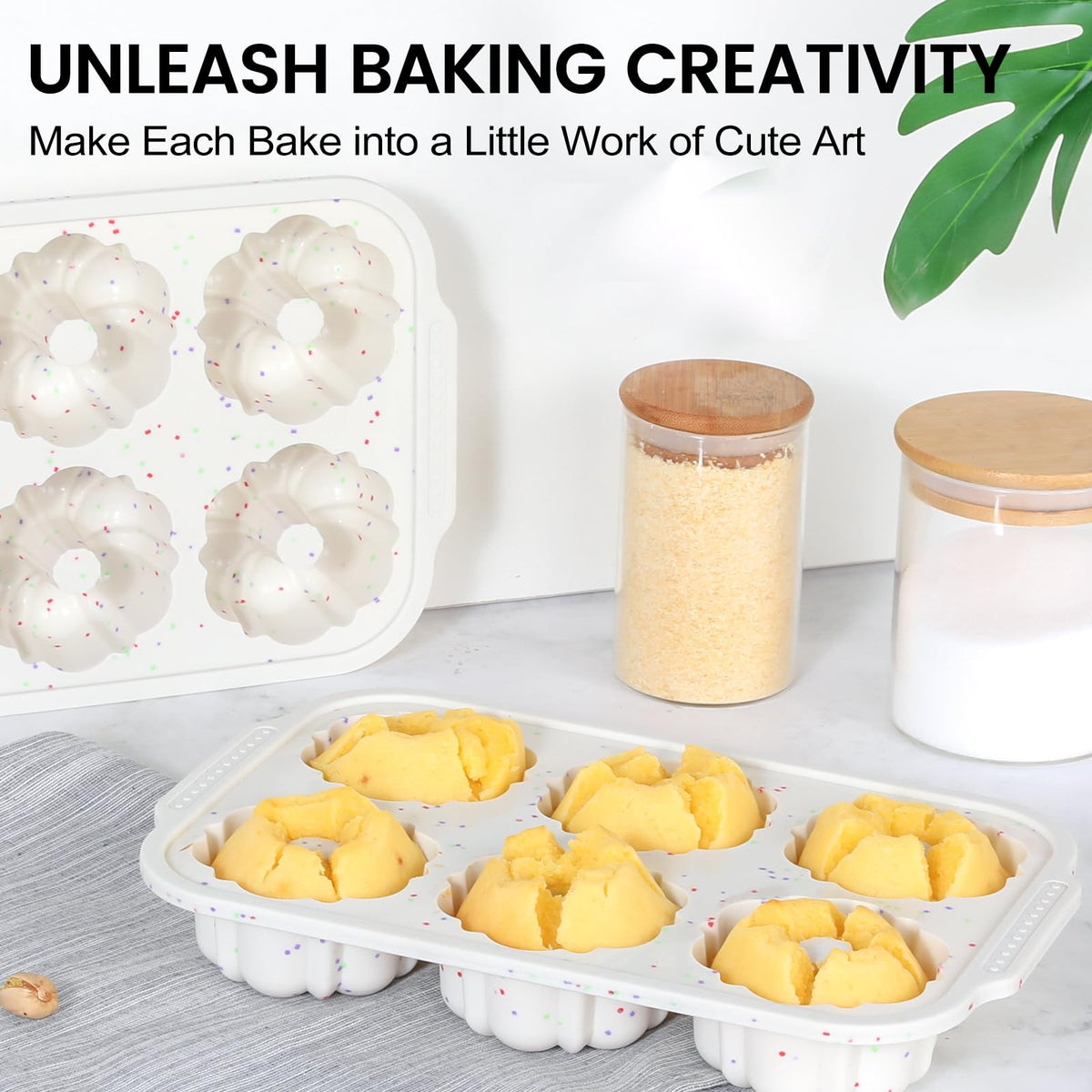 CAKETIME easy-release mini molds simplify prep and cleanup after baking.