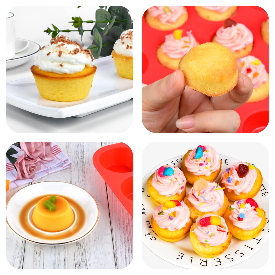 CAKETIME flexible silicone pan stores flat and resists warping during use.