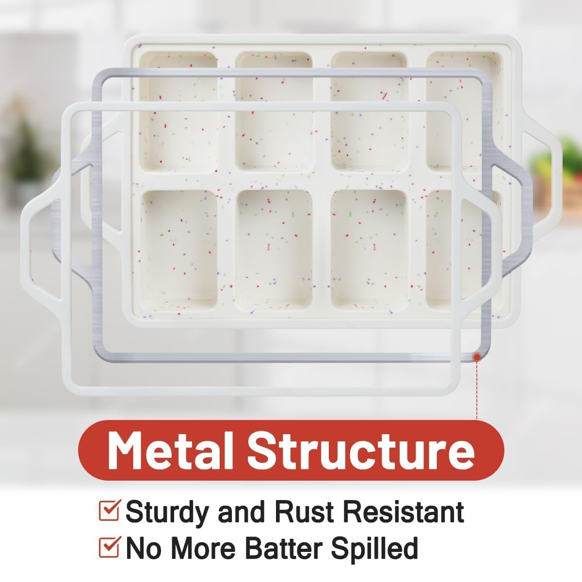 CAKETIME mini loaf pans metal reinforced frame provides sturdy bakeware for durable bakes