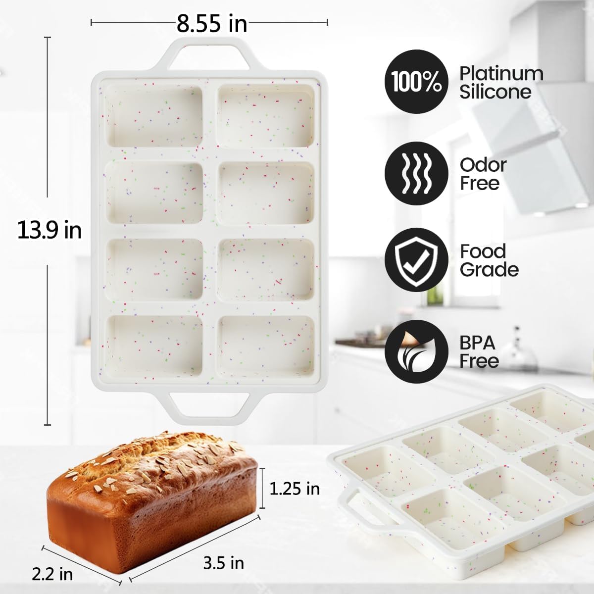 CAKETIME mini loaf pans oven microwave safe for versatile recipes