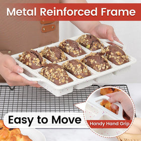 CAKETIME mini loaf pans with wide handles for mess-free maneuvering