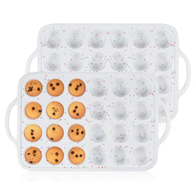 CAKETIME mini muffin pan with reinforced frame provides sturdy, spill-free batter transfer