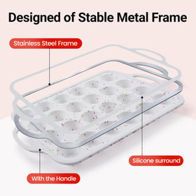 CAKETIME pan with rigid handles for easy hanging and oven transfer