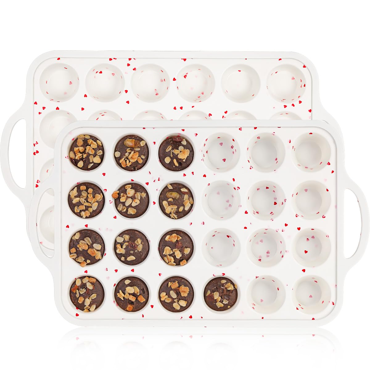 CAKETIME reinforced-frame mini muffin pan for stable batter transfer