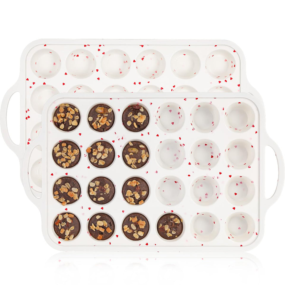 CAKETIME reinforced-frame mini muffin pan for stable batter transfer