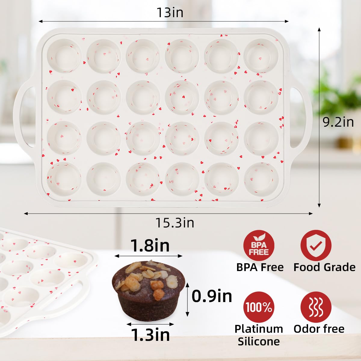 CAKETIME mini muffin pan with handle for easy transfer