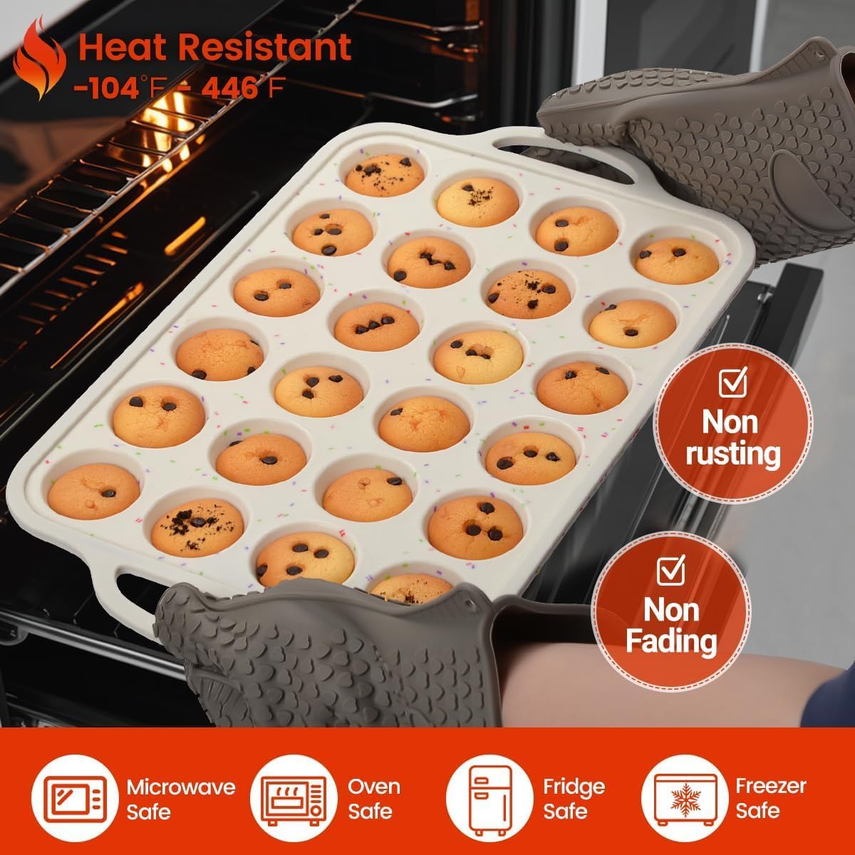 CAKETIME multi use mini muffin pan for diverse baking projects