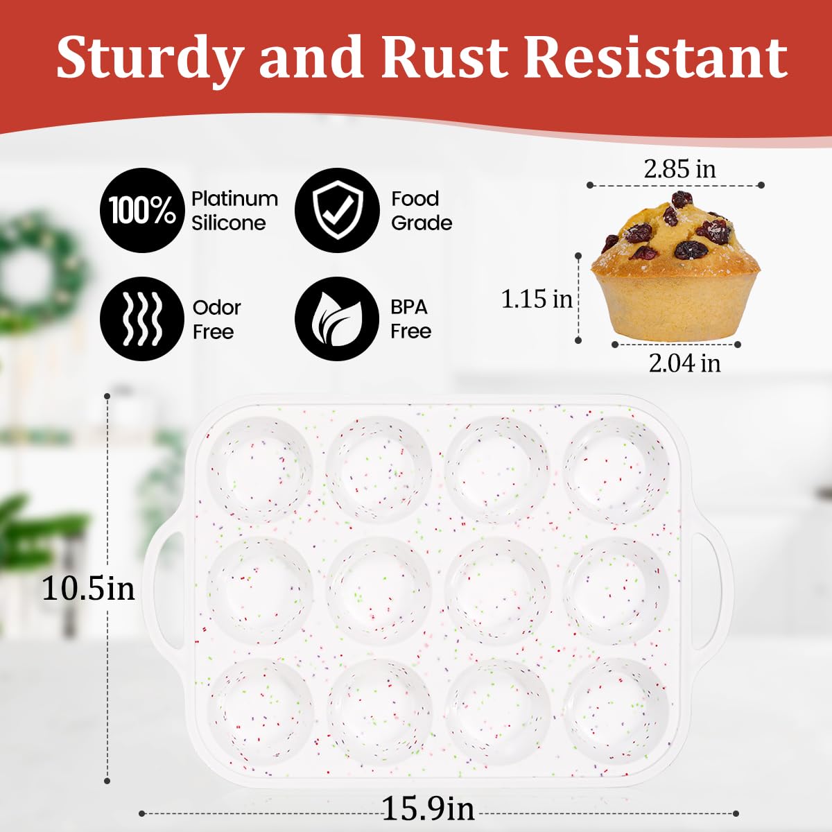 CAKETIME nonstick surface enables effortless muffin release and quick cleanup