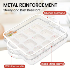 CAKETIME silicone mini loaf pan 12-cup layout ready for compact batch baking.