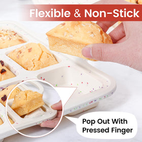 CAKETIME silicone loaf pan in oven highlights oven-safe, microwave-safe versatility.