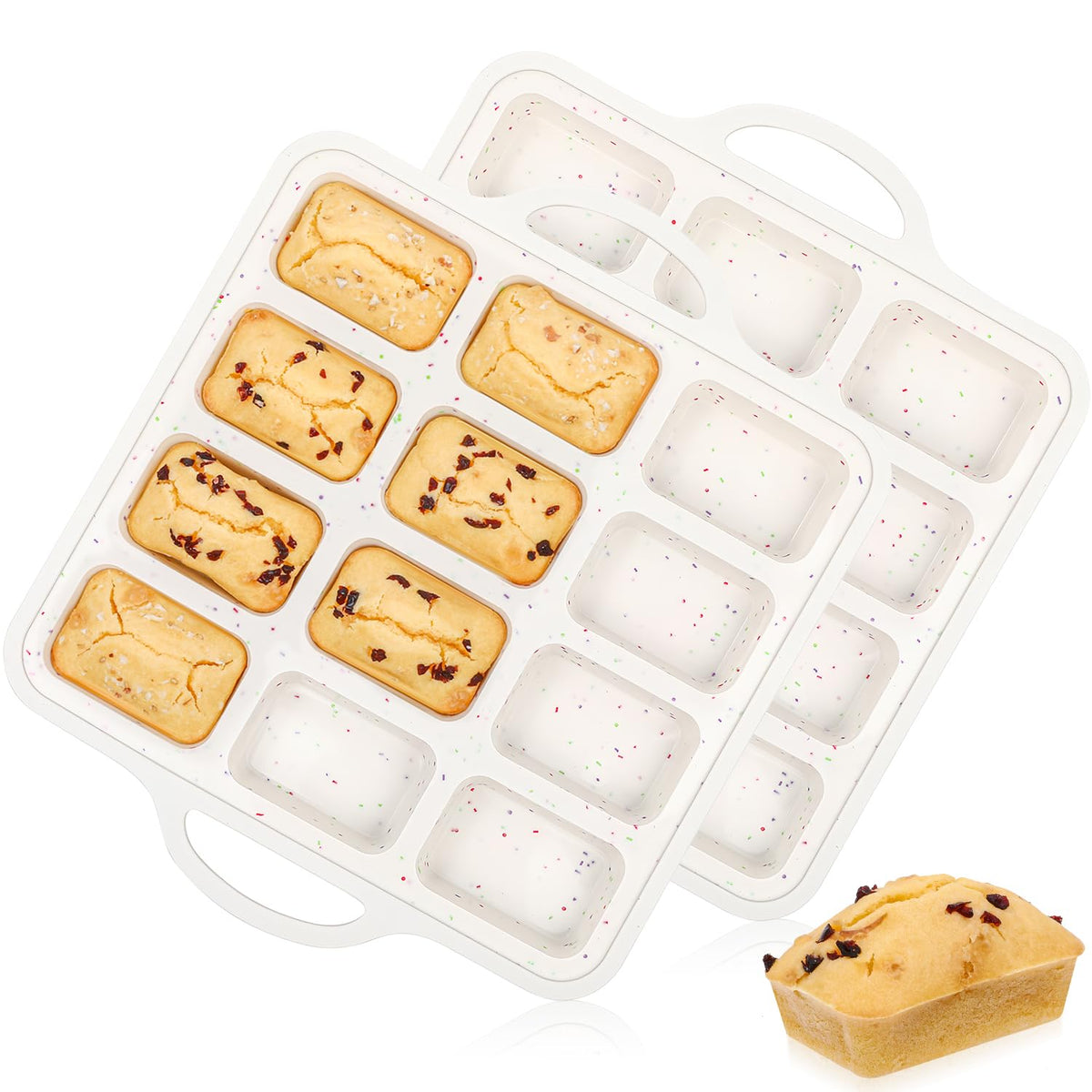 CAKETIME silicone mini loaf pan with metal frame close-up shows sturdy construction for confident baking.