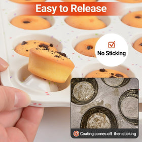 CAKETIME silicone mini muffin pan temperature range for versatile baking