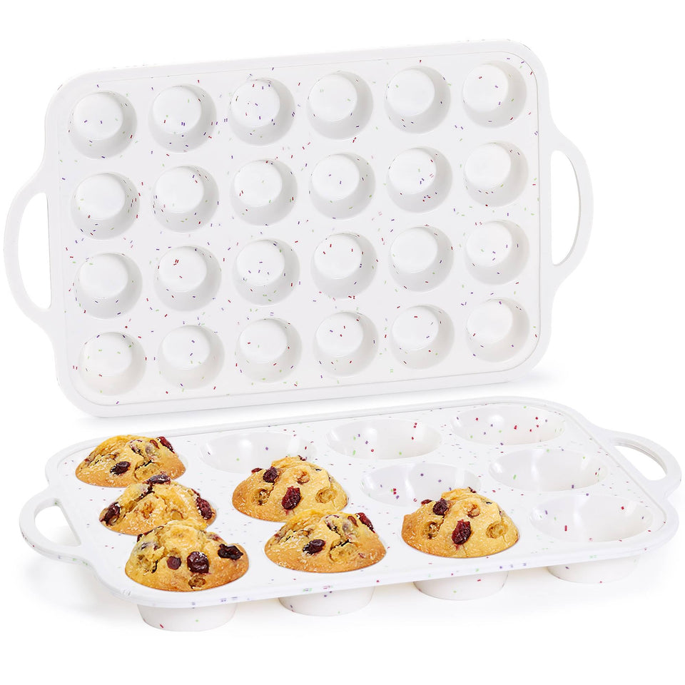CAKETIME silicone muffin pan with regular 12 cups and easy-release design.