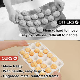 CAKETIME silicone muffin tin allows effortless release of baked goods