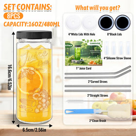 CAKKVDE leakproof cap glass bottle keeps juices spill-free during travel.