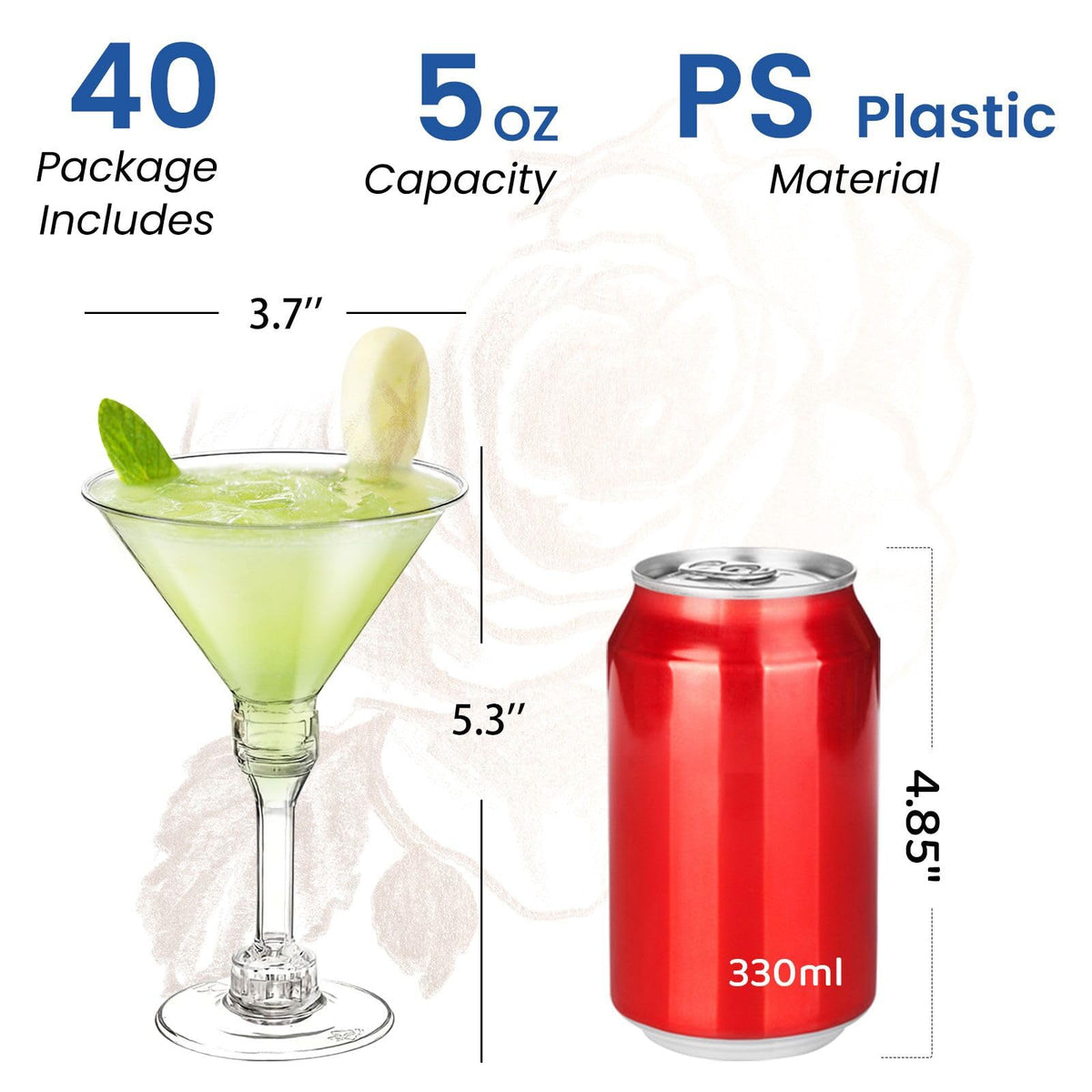 CALBODE martini glass assembly showing base, stem, and body for easy setup