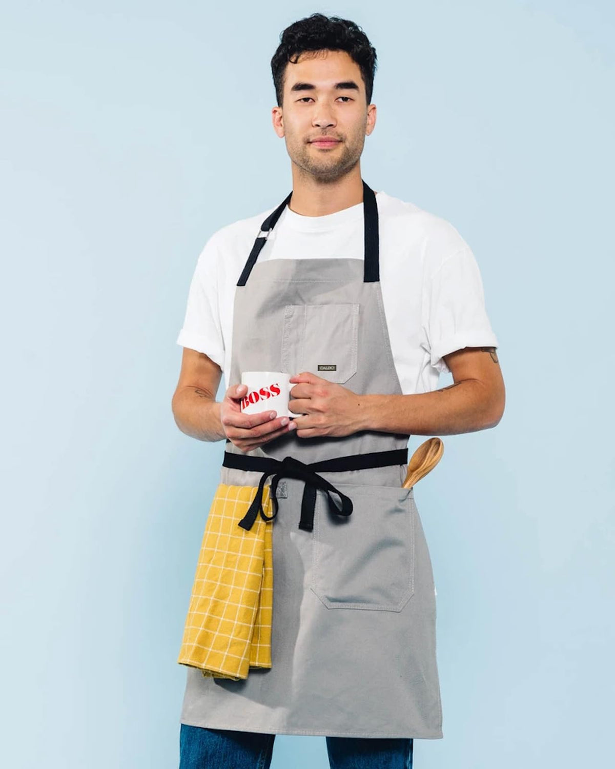Caldo Daily Cotton Kitchen Apron fabric care and stain removal guidance