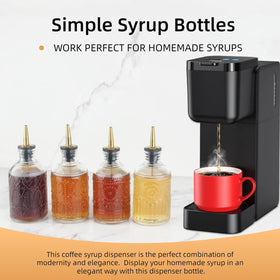 CALFATHN glass syrup bottles with pour spouts for precise control