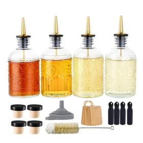 CALFATHN simple syrup bottles set of four for organized pouring