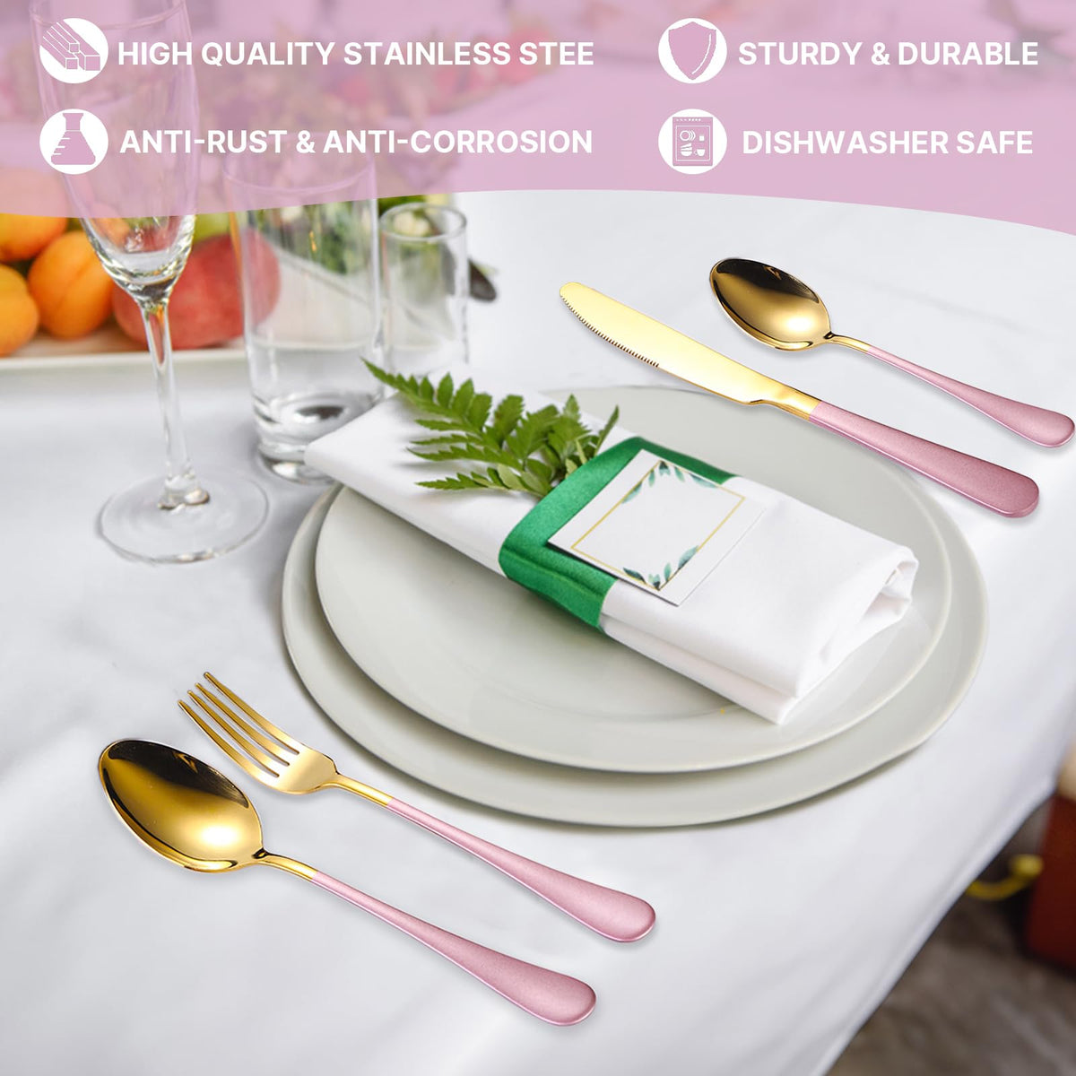 Caliamary stainless-steel knives with mirror finish for effortless cutting.