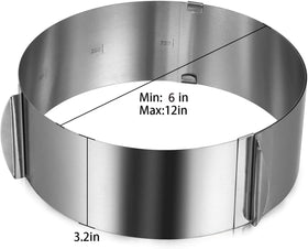 CALIFORNIA CADE ELECTRONIC cake ring assembly and decorating support for layered cakes