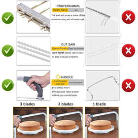 CALOPET cake cutter adjustment dial enables exact thickness control.
