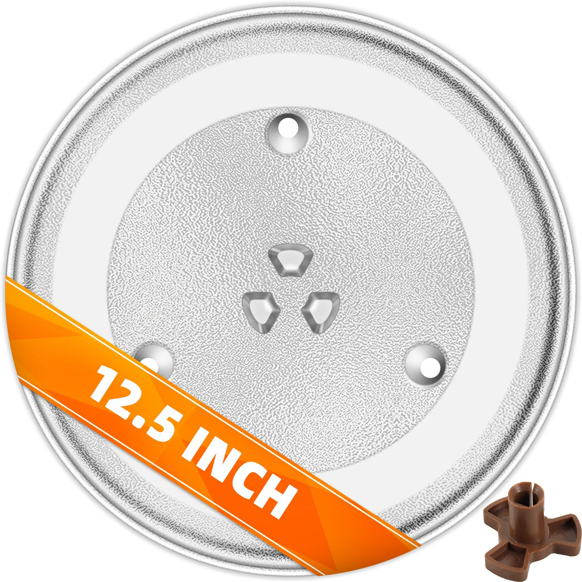 CALPALMY 12-5-inch microwave glass tray, close-up view for quick replacement.