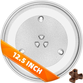 CALPALMY 12-5-inch microwave glass tray, close-up view for quick replacement.