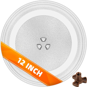 CALPALMY 12in microwave glass plate ready for even heating and easy cleaning