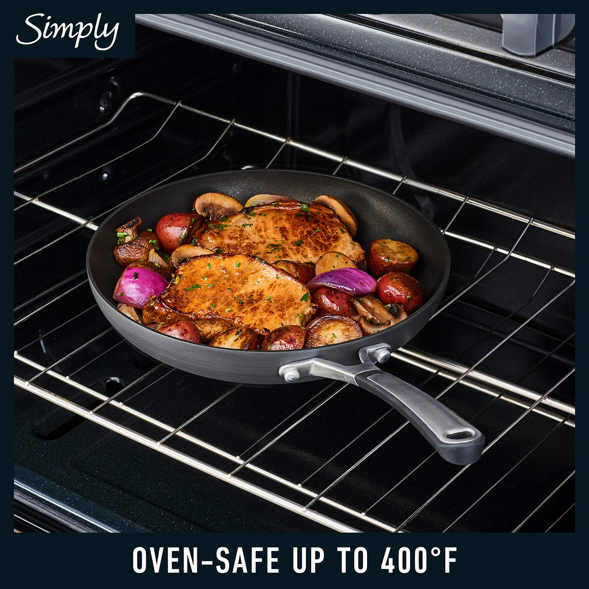 Calphalon 6-quart stockpot with lid for hearty soups.