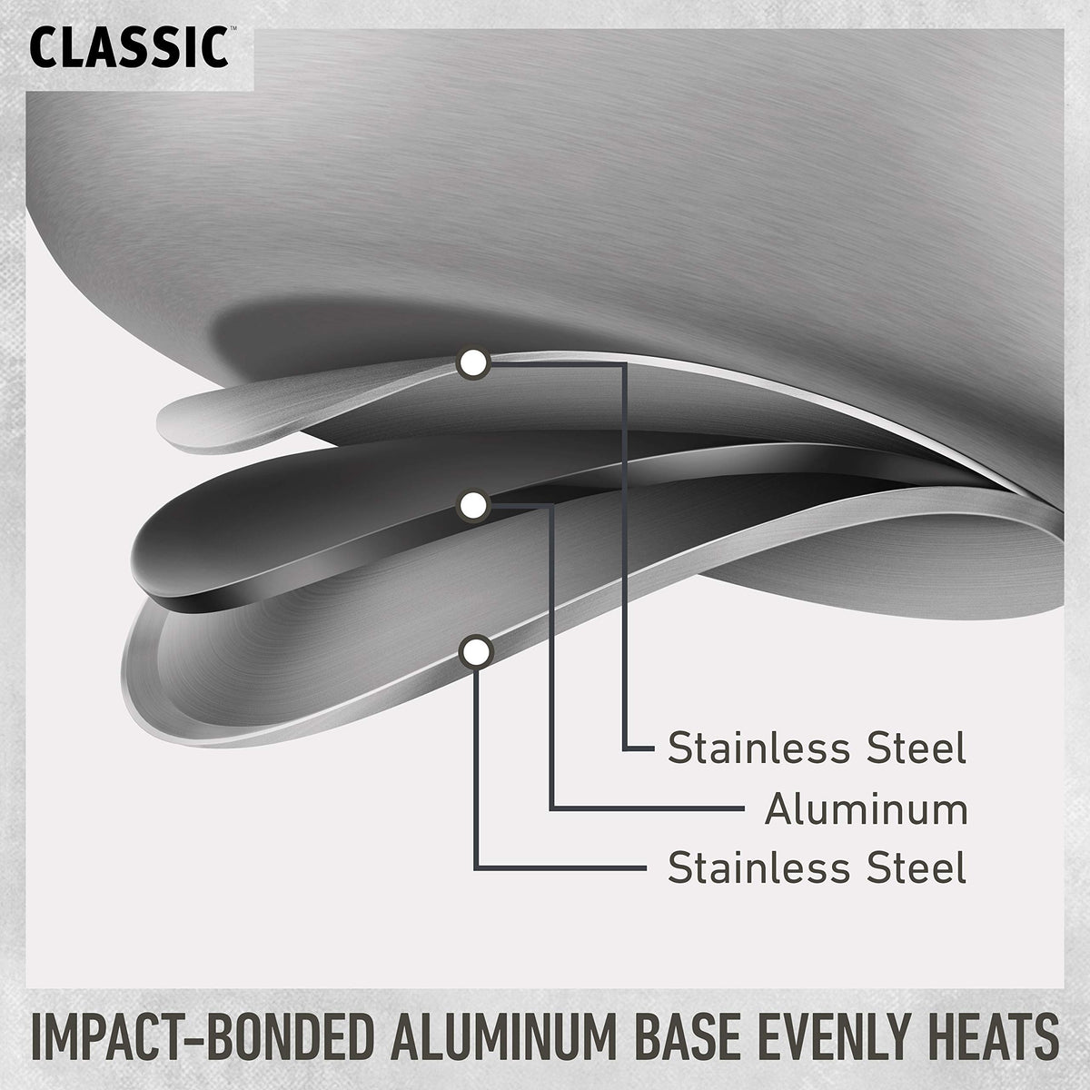 Calphalon Classic 10-inch fry pan with stay-cool handle for safe flipping.