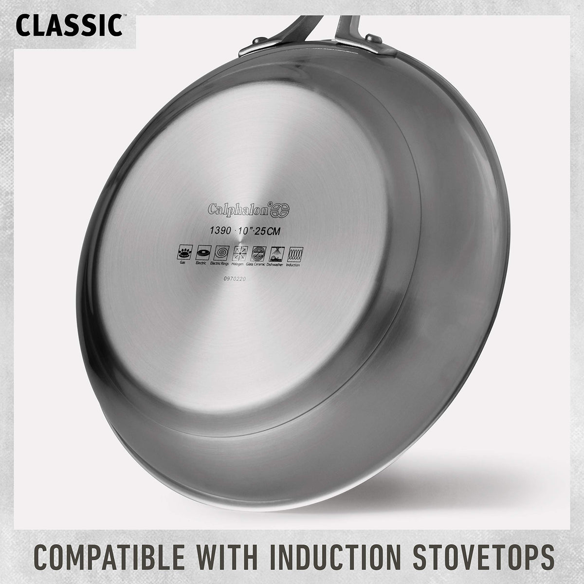 Calphalon Classic 6-quart stock pot with cover for soups and stocks.