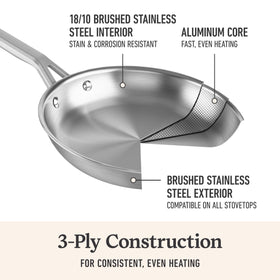 Calphalon induction-compatible cookware on a smooth stovetop, showcasing versatile compatibility.