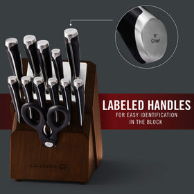 Calphalon labeled handles help you quickly identify the right knife.