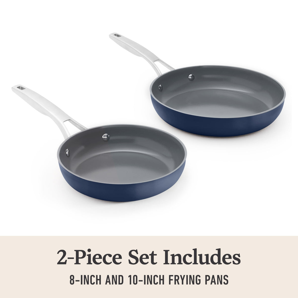 Calphalon Premier ceramic nonstick pan showing oven safety up to 500°F