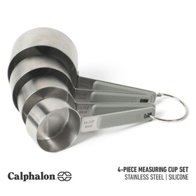 Calphalon Prime 1/4 cup close-up highlighting stainless construction and durability.