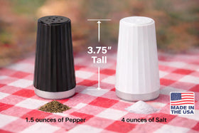 CALSON COLLECTIONS pre-filled salt shaker for mess-free tabletop use