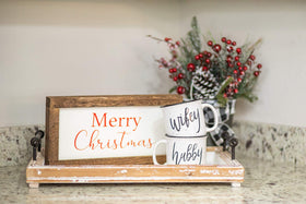 CAM N HONEY mug on a kitchen shelf in farmhouse style display