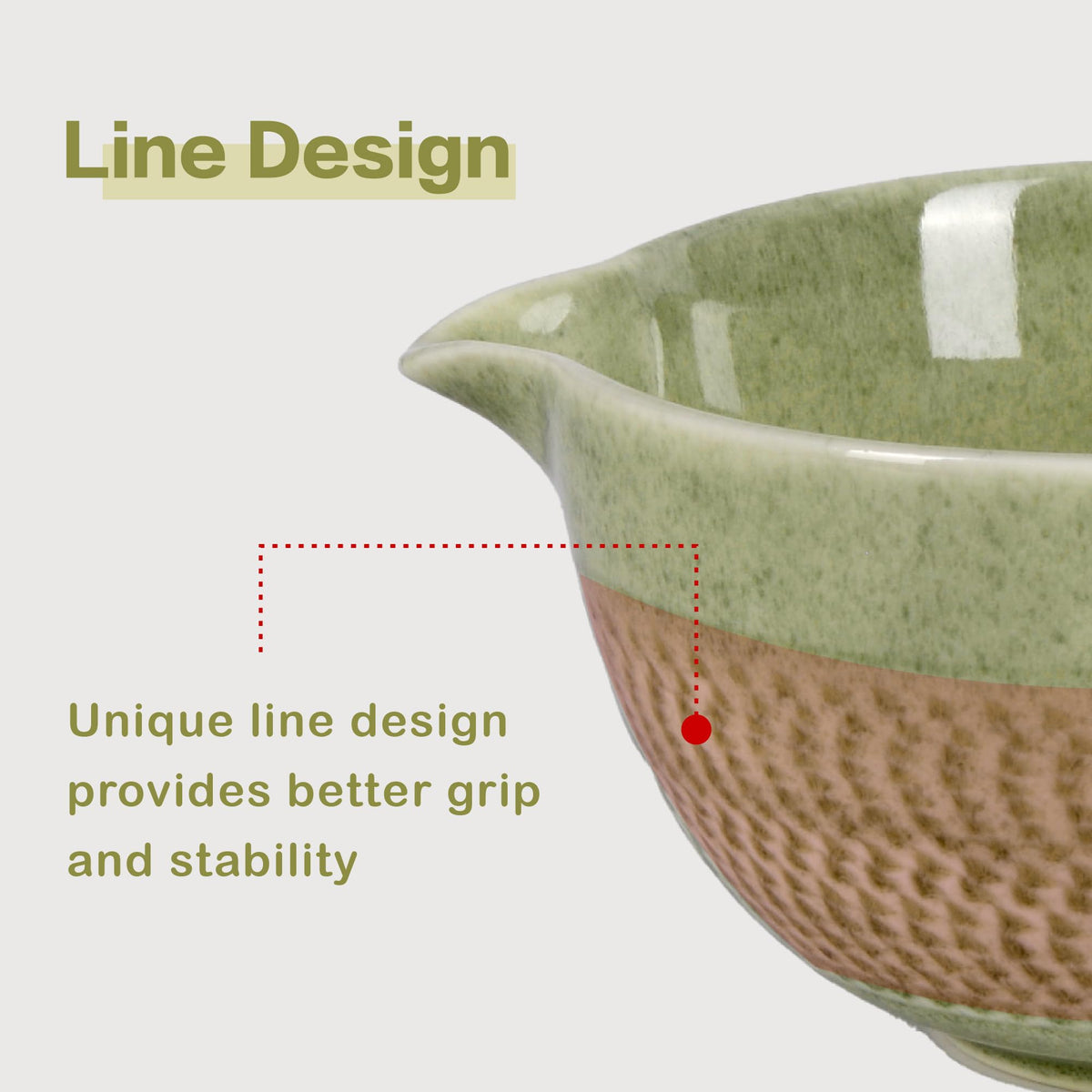 CAMATET matcha bowl wide base enables smooth whisking and stable handling.