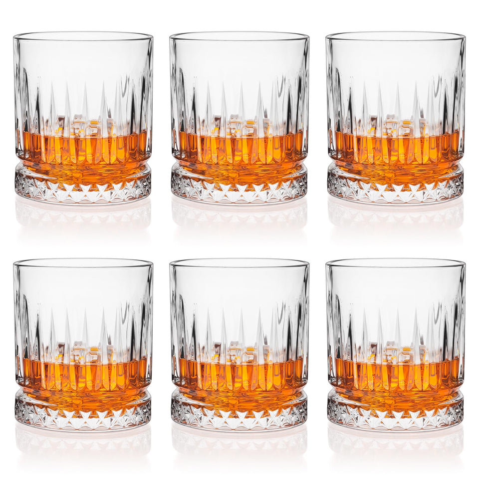 Cambareign whiskey glasses 6pc 11oz set showcasing clear lead-free crystal