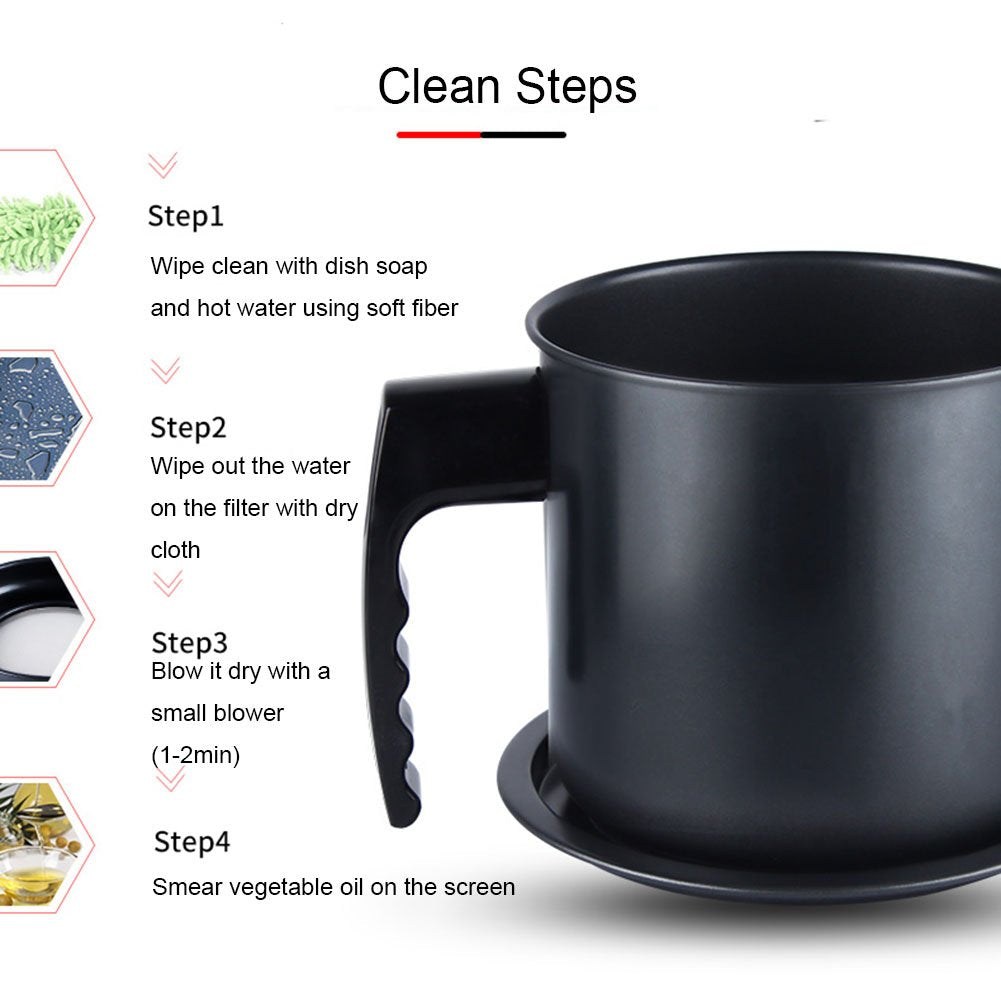 Cambom 1.3L capacity grease can store daily cooking oil safely.