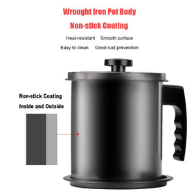 Cambom grease container with coaster tray prevents spills on the counter.