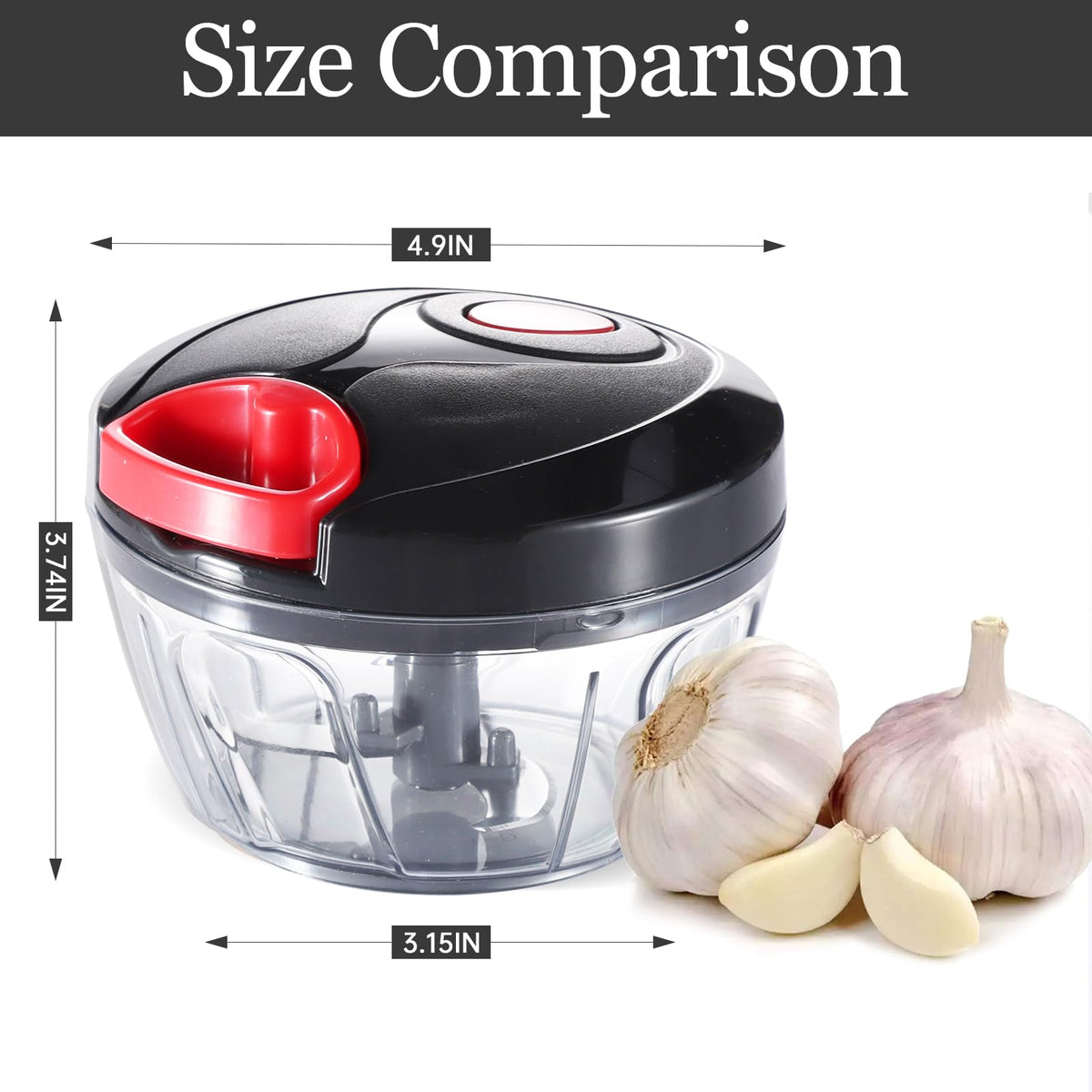 Cambom manual food chopper anti-skid base keeps the device stable.