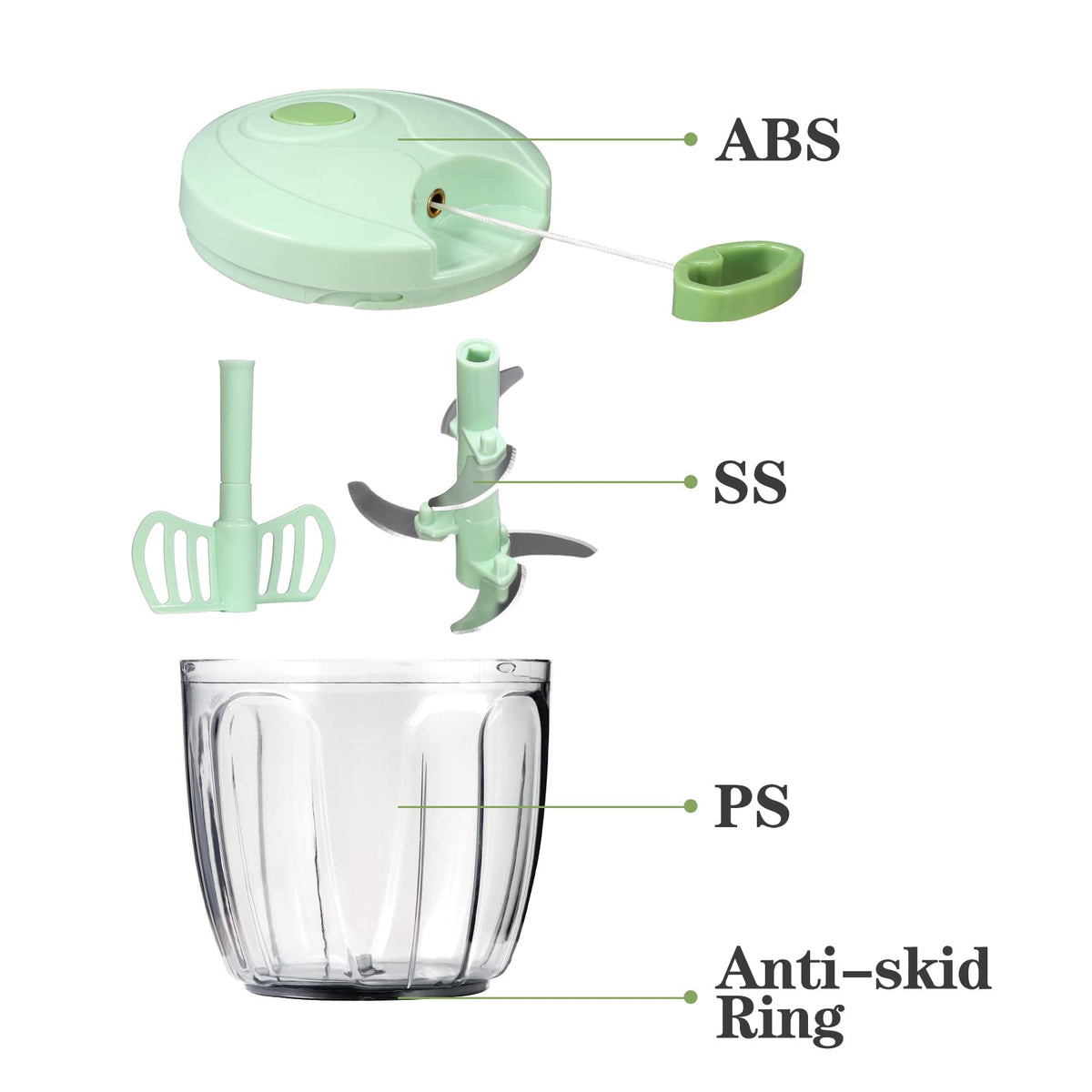 Cambom 900ml chopper with dishwasher-safe components for simple cleanup.