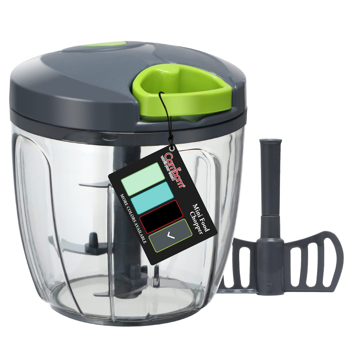 Cambom manual food chopper grey lid for quick veggie prep