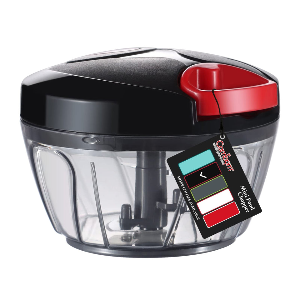Cambom manual food chopper lid ABS provides secure, durable protection during prep.